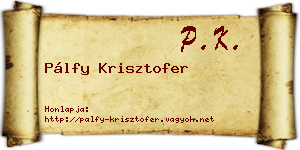 Pálfy Krisztofer névjegykártya
