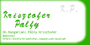 krisztofer palfy business card